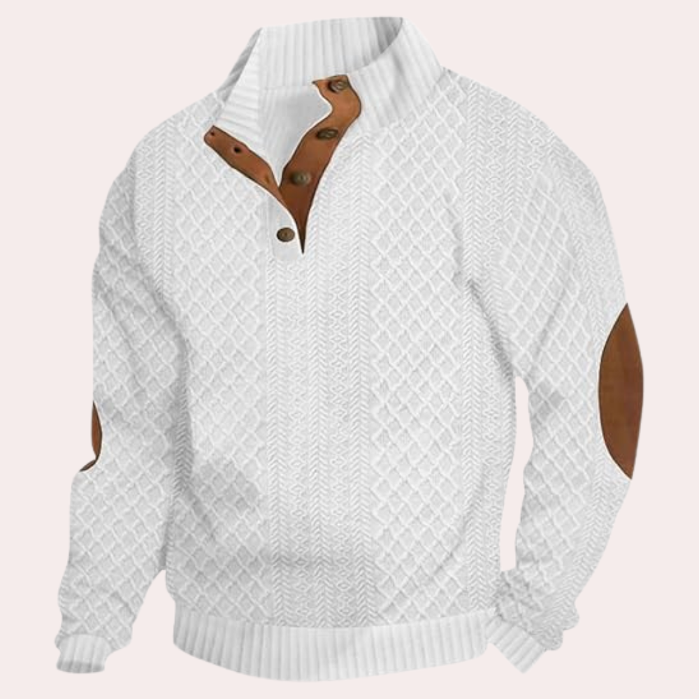 Pull pour hommes avec col à boutons tendance 2