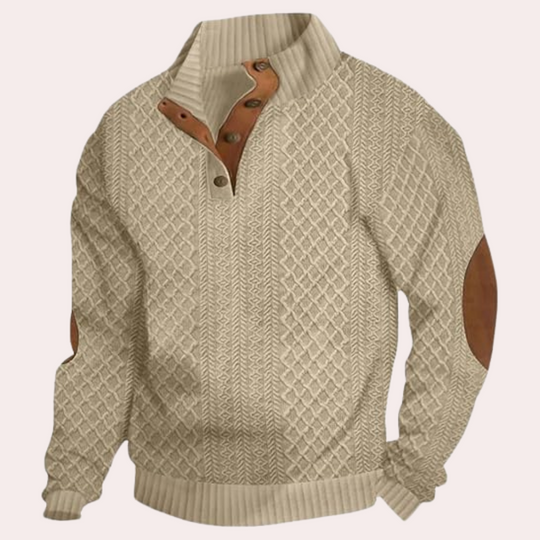 Pull pour hommes avec col à boutons tendance 3