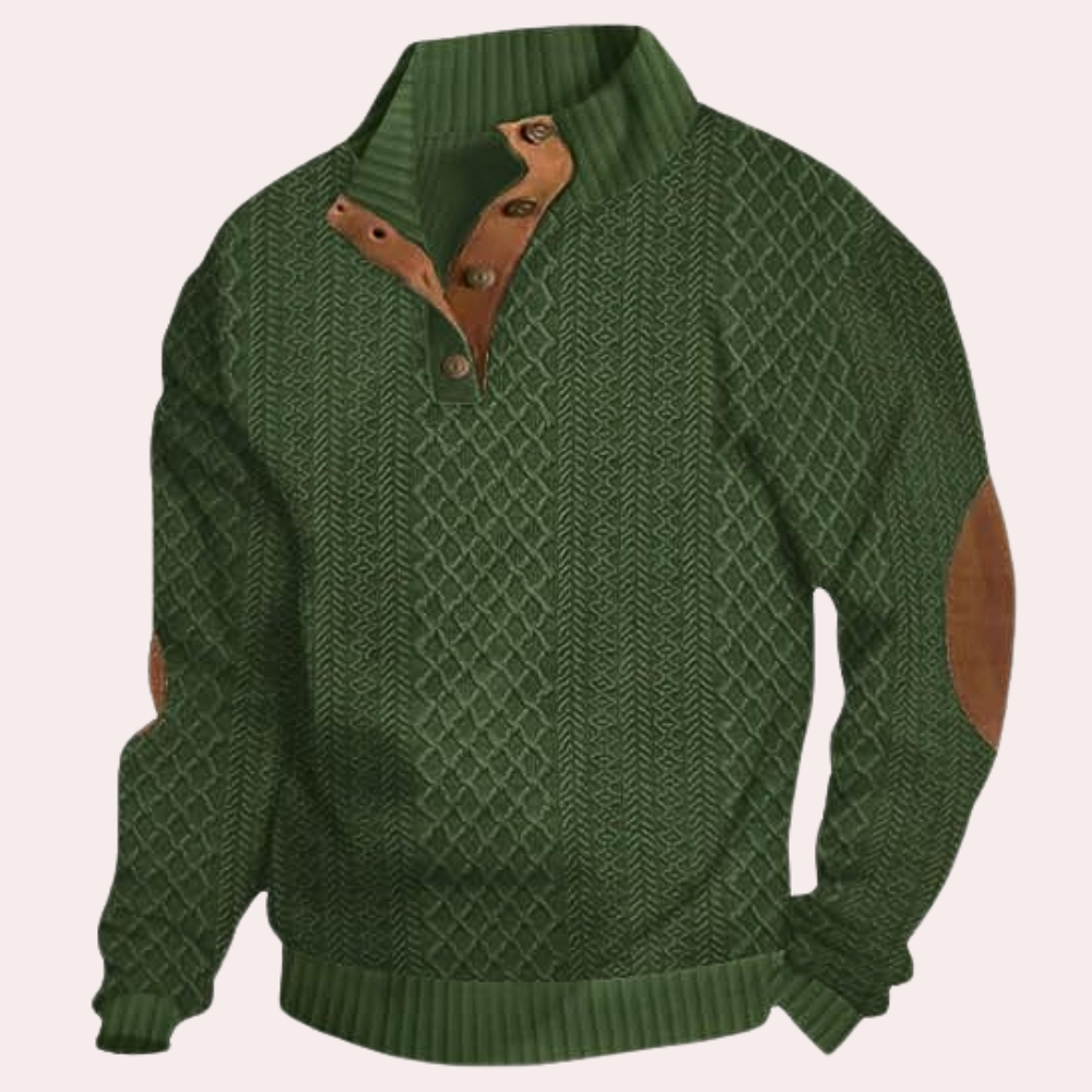 Pull pour hommes avec col à boutons tendance 4