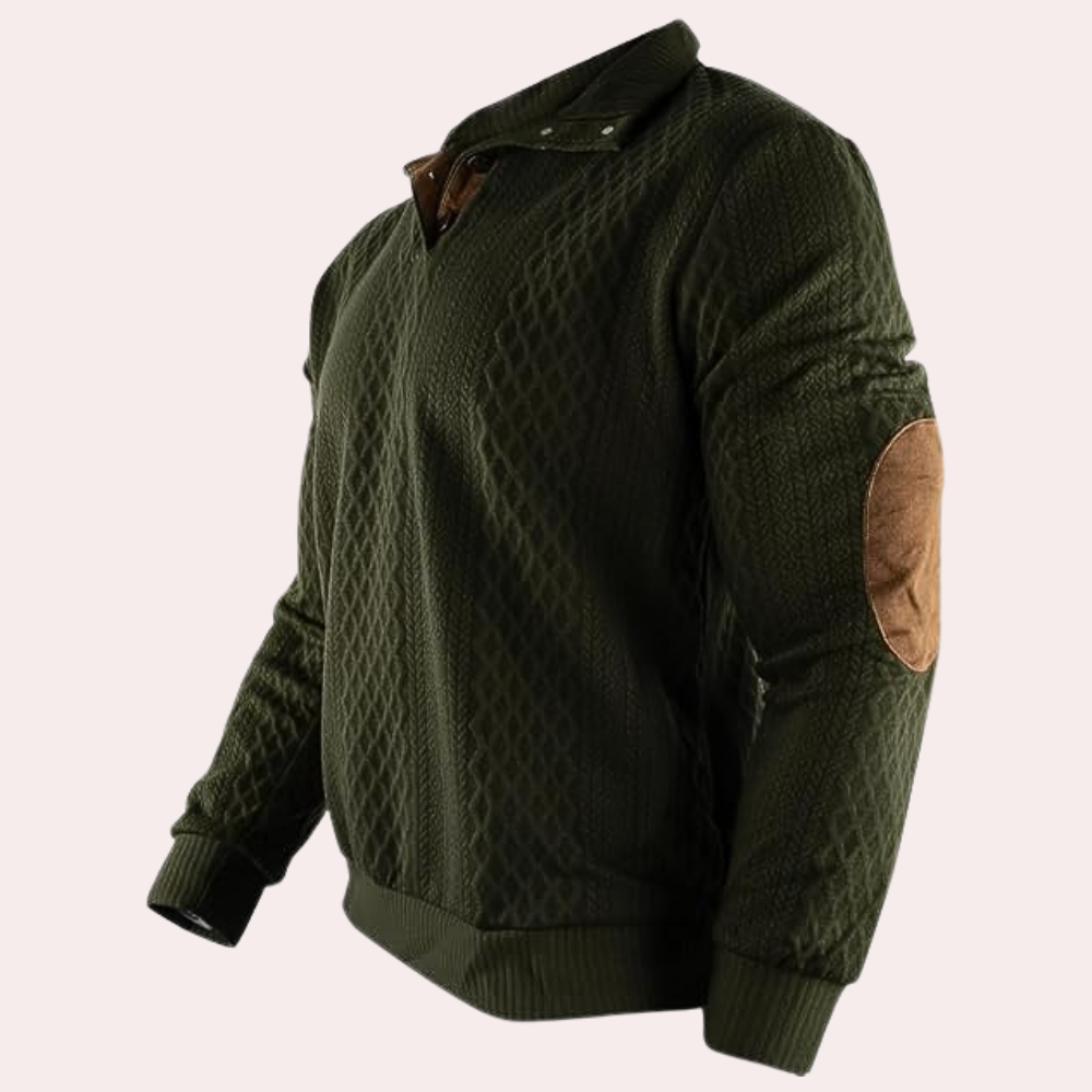 Pull pour hommes avec col à boutons tendance 5