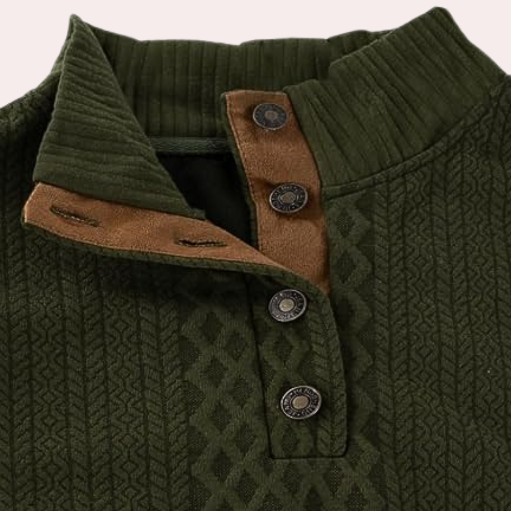 Pull pour hommes avec col à boutons tendance 7