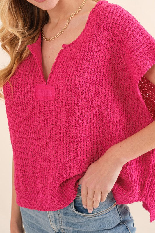 Pull sans manches Femme Fuchsia 1