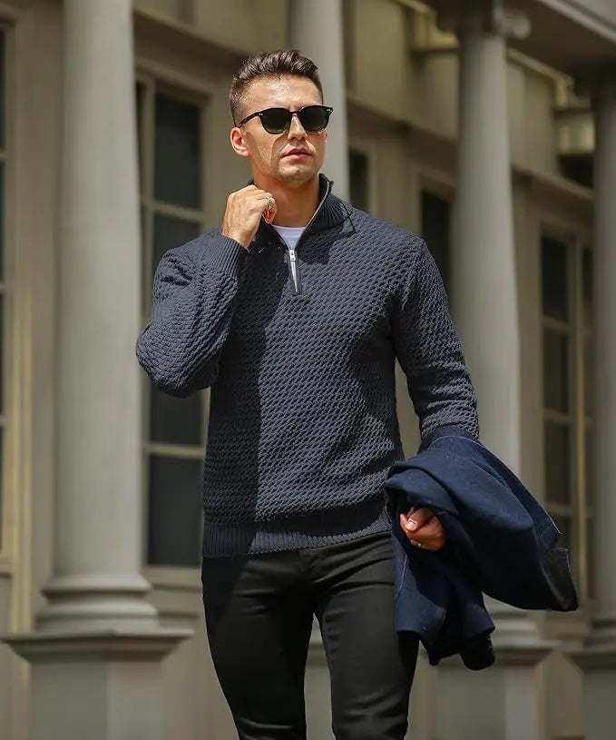 Pull zippé pour homme au style moderne 1
