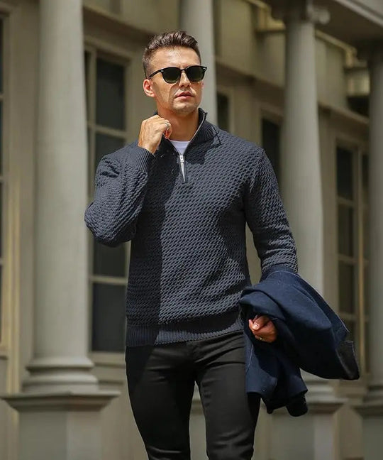 Pull zippé pour homme au style moderne 1