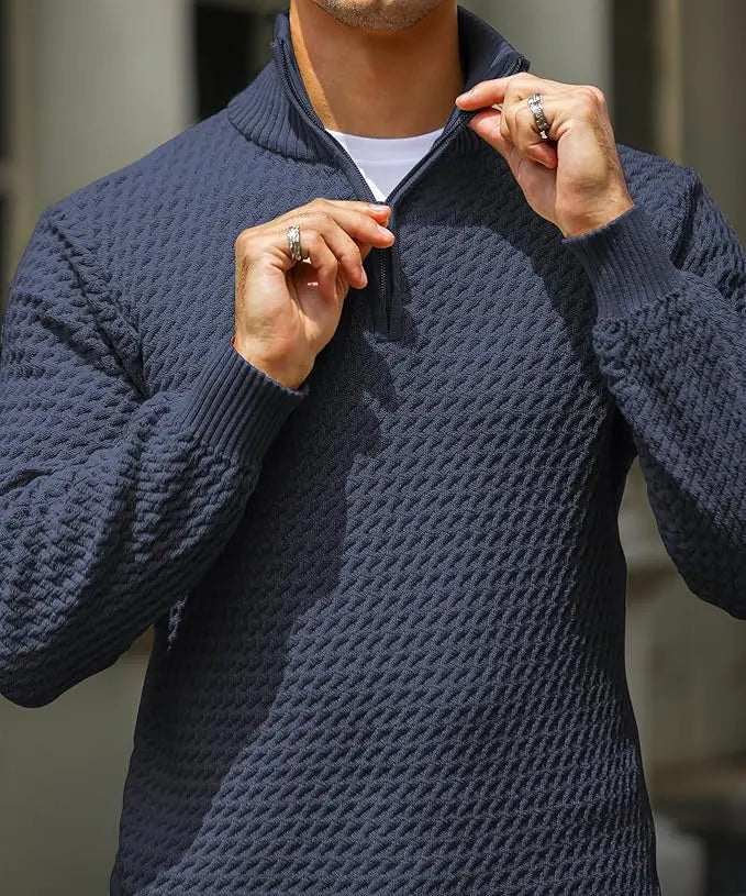 Pull zippé pour homme au style moderne 2