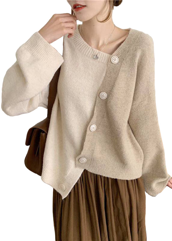 Pulls d'hiver à boutons asymétriques pour femmes 0