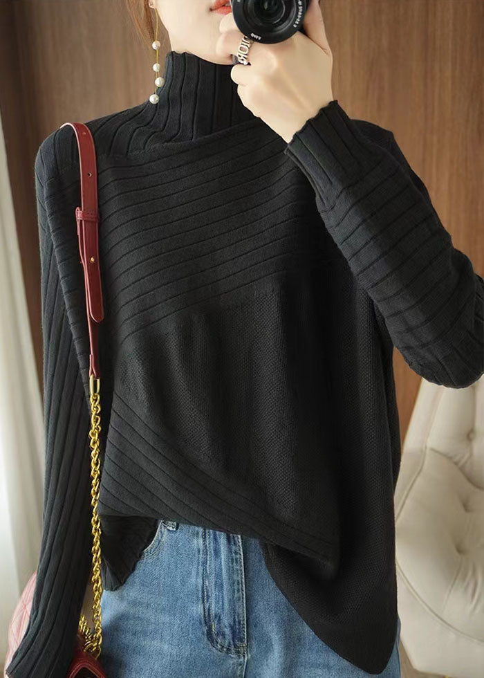 Pulls en tricot asymétrique pour femmes grande taille 2