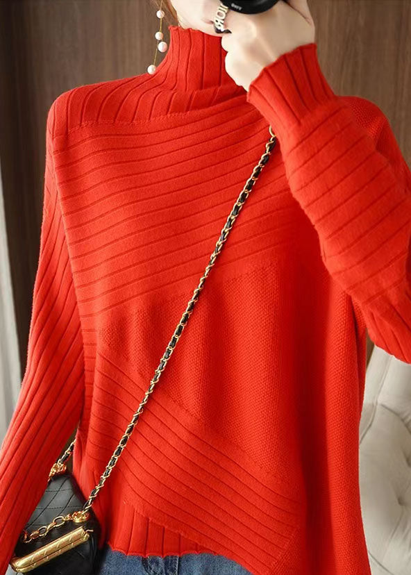 Pulls en tricot asymétrique pour femmes grande taille 3