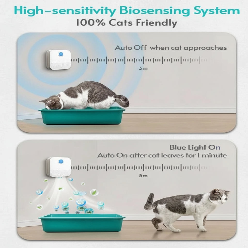 Purificateur d'Air Automatique pour Chats avec Détecteur de Mouvement 4