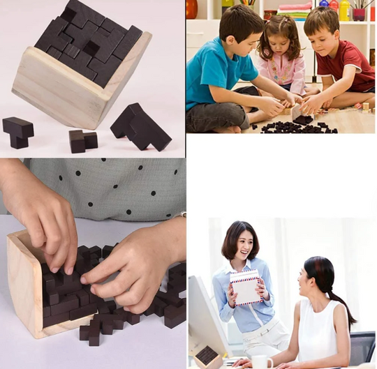 Puzzle 3D En Bois Triangulaire Pour Adultes Et Enfants - 54 Pièces Créatif 2
