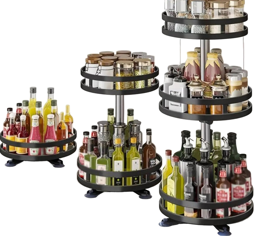 Rack de Stockage Rotatif Multifonctionnel 360° pour Cuisine et Salle de Bain 0