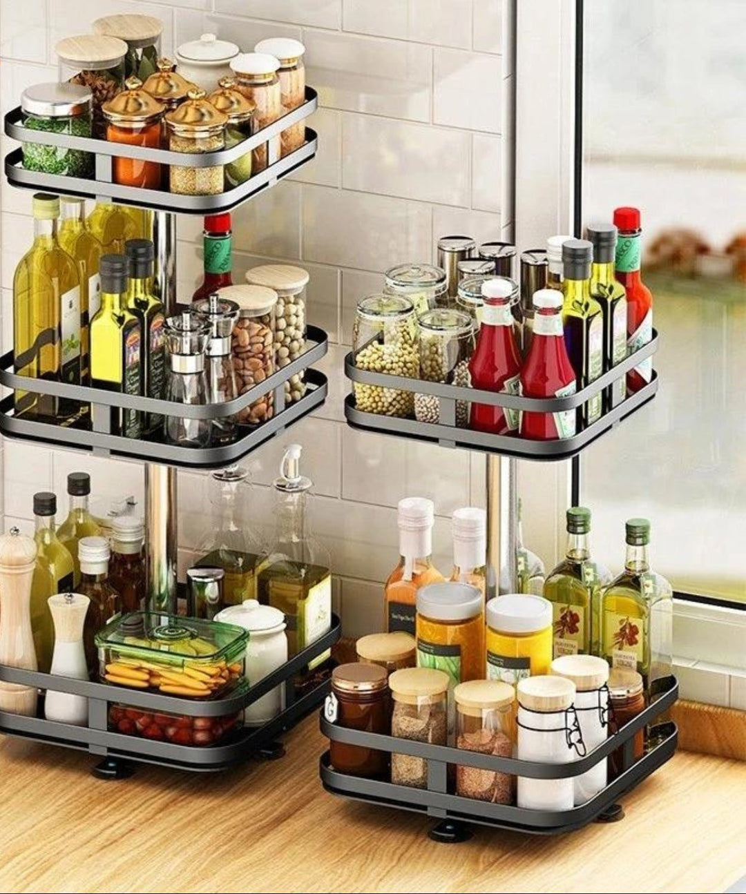 Rack de Stockage Rotatif Multifonctionnel 360° pour Cuisine et Salle de Bain 8