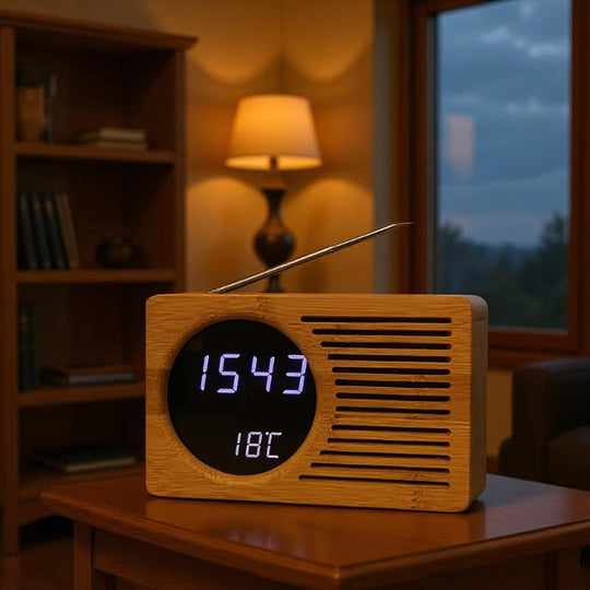 Radio-réveil numérique avec affichage de température et radio FM 1