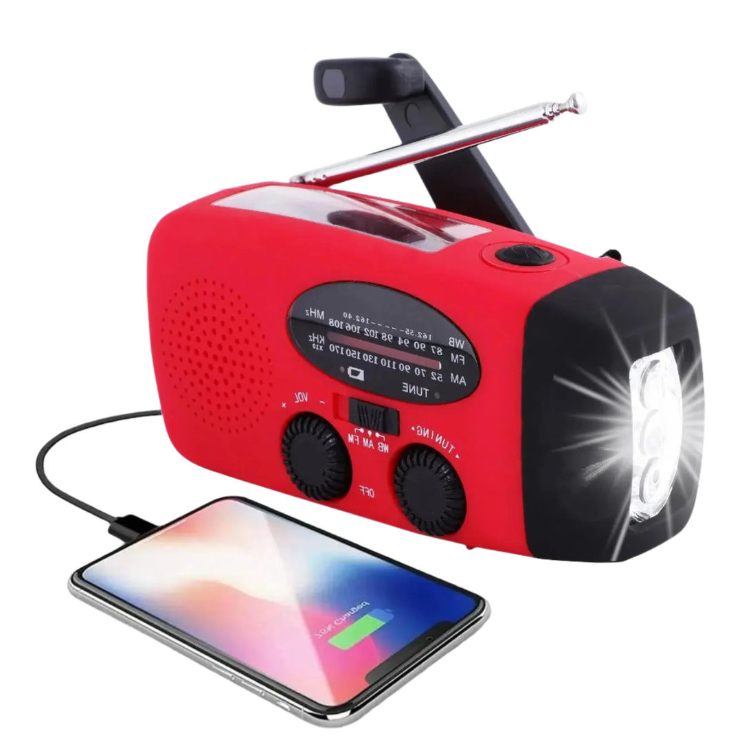 Radio d'Urgence Multifonctionnelle Portable avec Powerbank et Lampe Torche 0