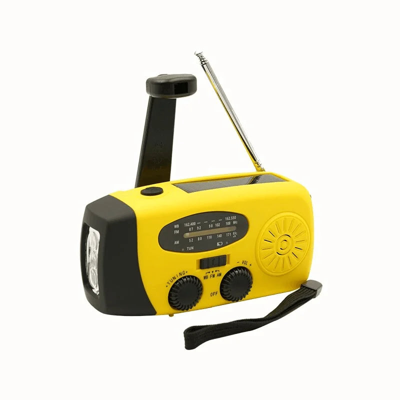 Radio d'urgence Solaire avec Lampe de Poche LED 12