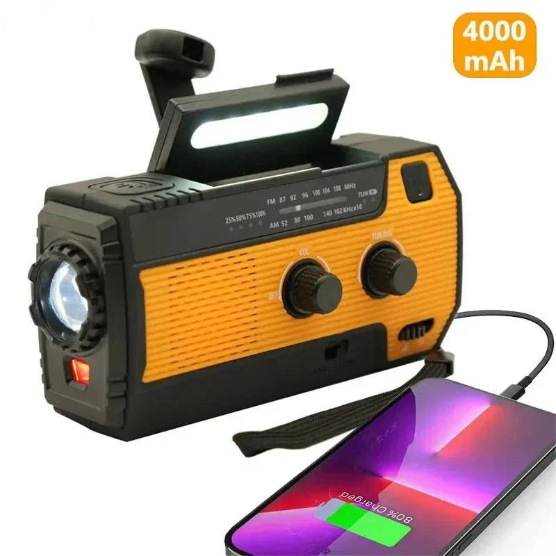 Radio d'urgence Solaire avec Lampe de Poche LED 14