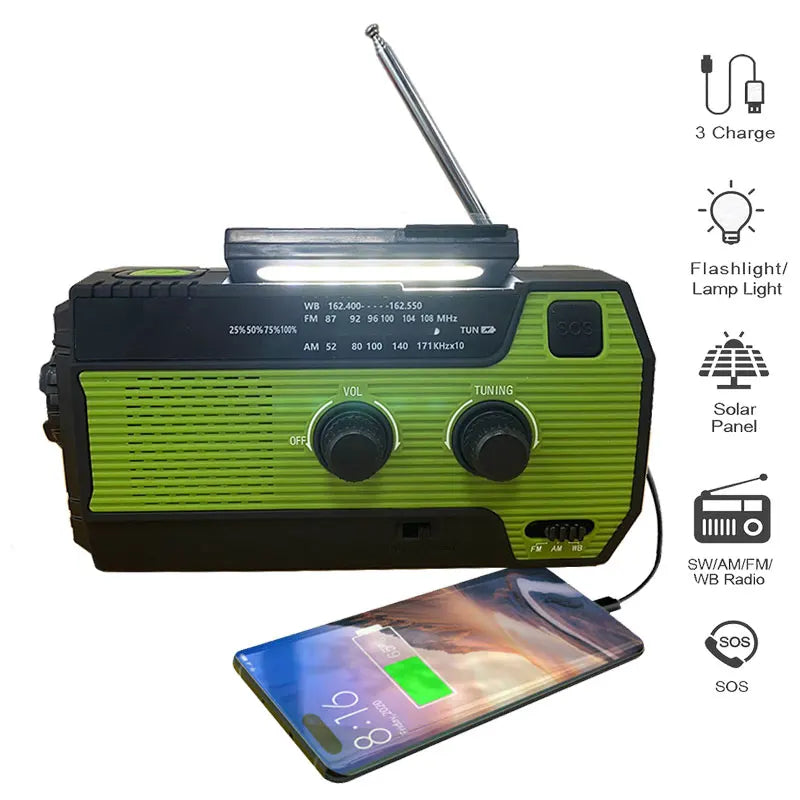 Radio d'urgence Solaire avec Lampe de Poche LED 2