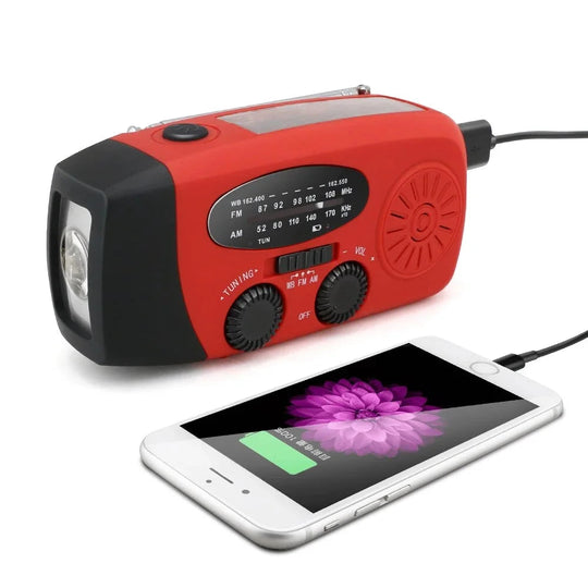Radio d'urgence Solaire avec Lampe de Poche LED 9