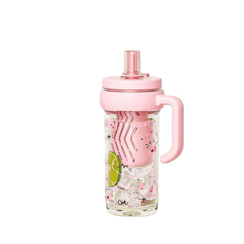 Récipient à Boisson Femme avec Paille Amovible 800 ml 0