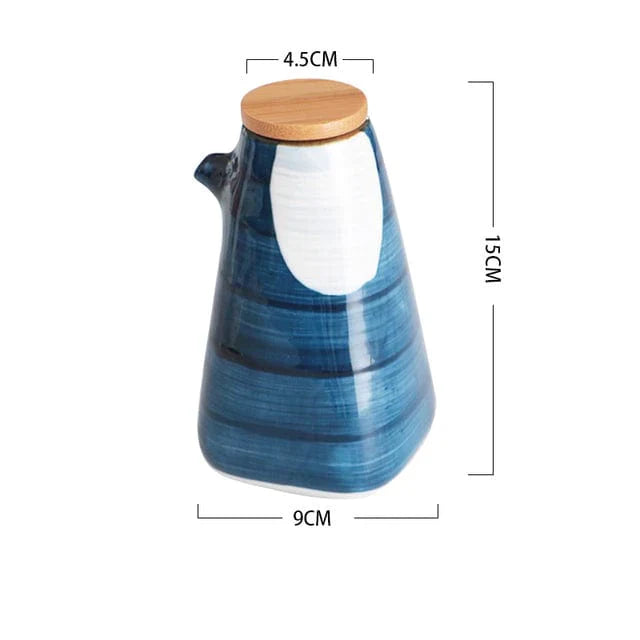 Récipients Grecs pour Huile et Vinaigre avec Étiquettes en Céramique 2