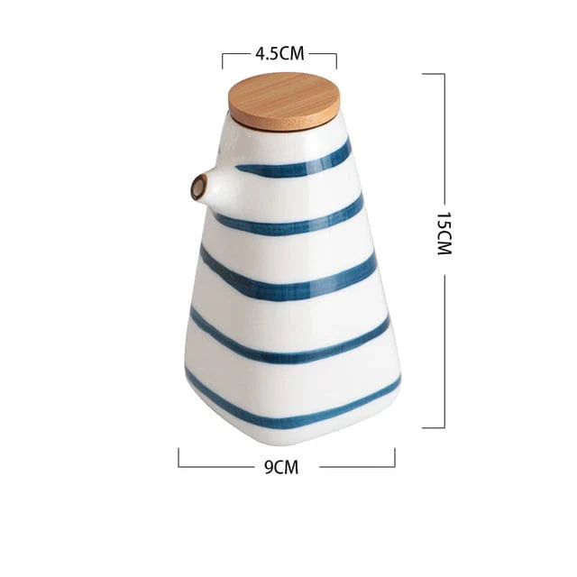 Récipients Grecs pour Huile et Vinaigre avec Étiquettes en Céramique 3