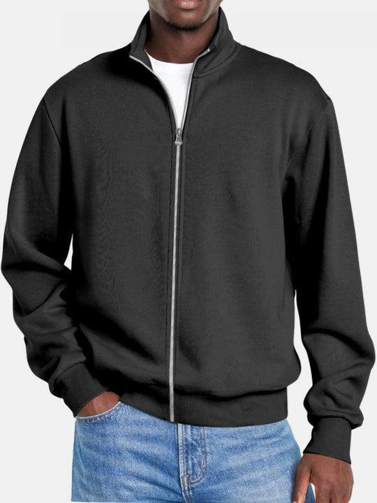 Pull Zippé Homme Col Montant Style Moderne