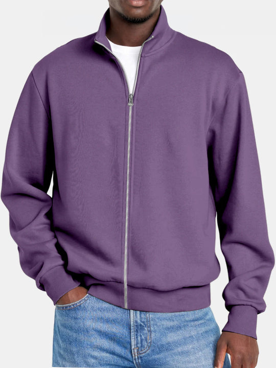 Pull Zippé Homme Col Montant Style Moderne