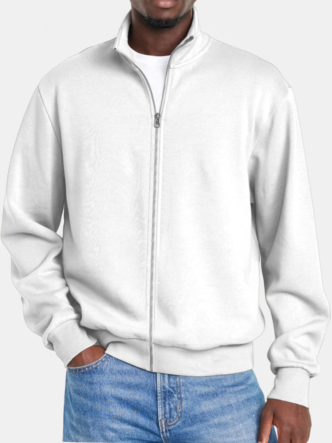 Pull Zippé Homme Col Montant Style Moderne