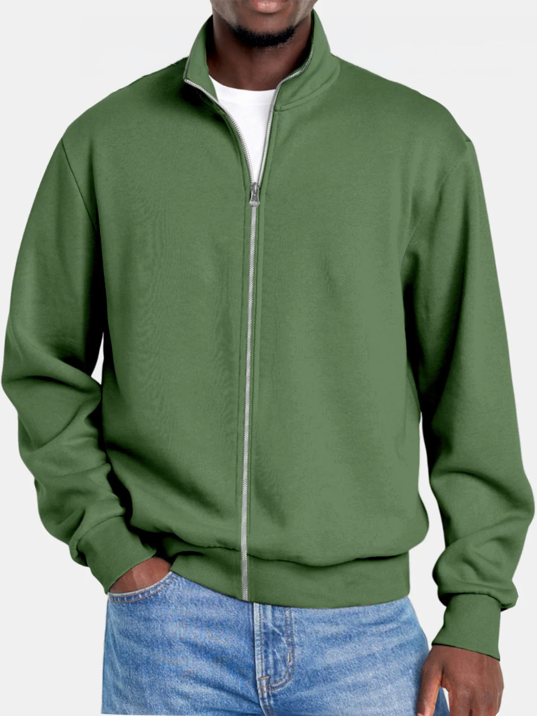 Pull Zippé Homme Col Montant Style Moderne