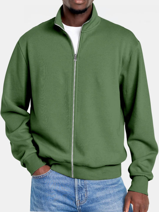 Pull Zippé Homme Col Montant Style Moderne