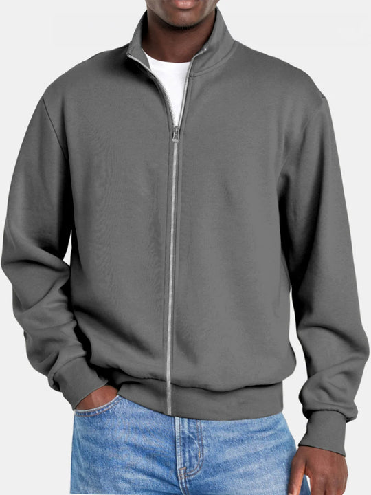 Pull Zippé Homme Col Montant Style Moderne