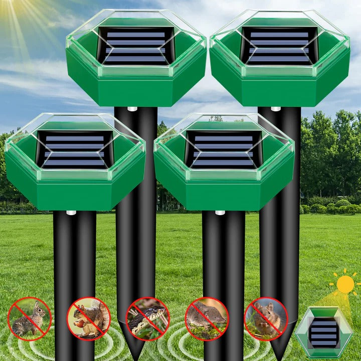 Répulsif Pour Taupe à Ultrasons Écologique - Pack de 4 Dispositifs de Jardin 0