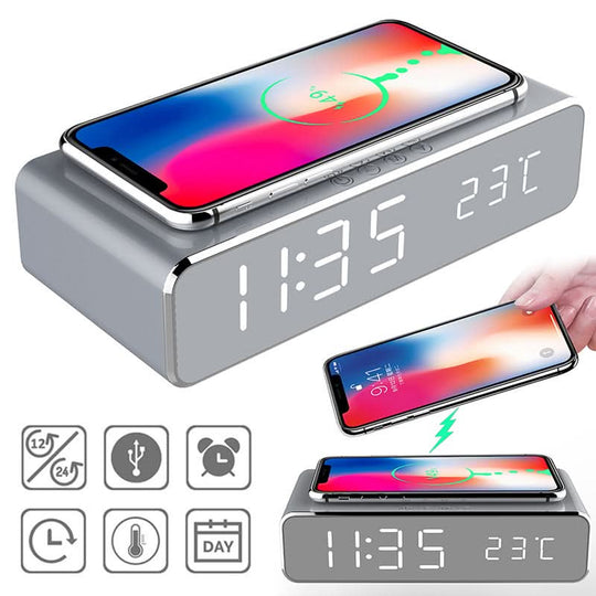 Réveil LED Matin Moderne avec Chargeur Sans Fil Intégré 4