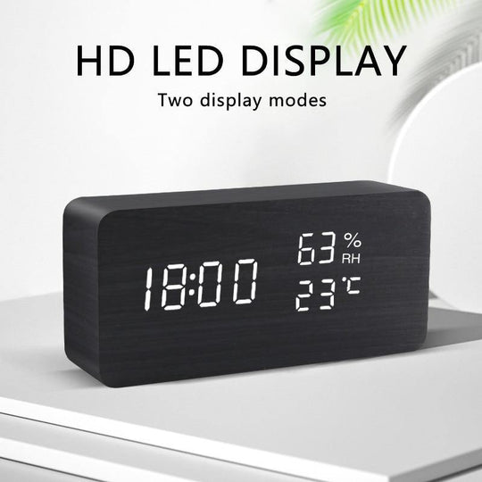 Réveil LED en Bois Design Moderne 3