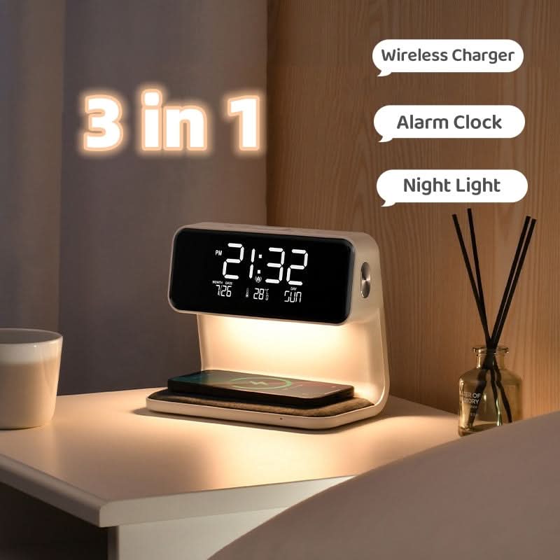 Réveil Numérique Multifonction avec Lampe LED et Chargeur Intégré 1