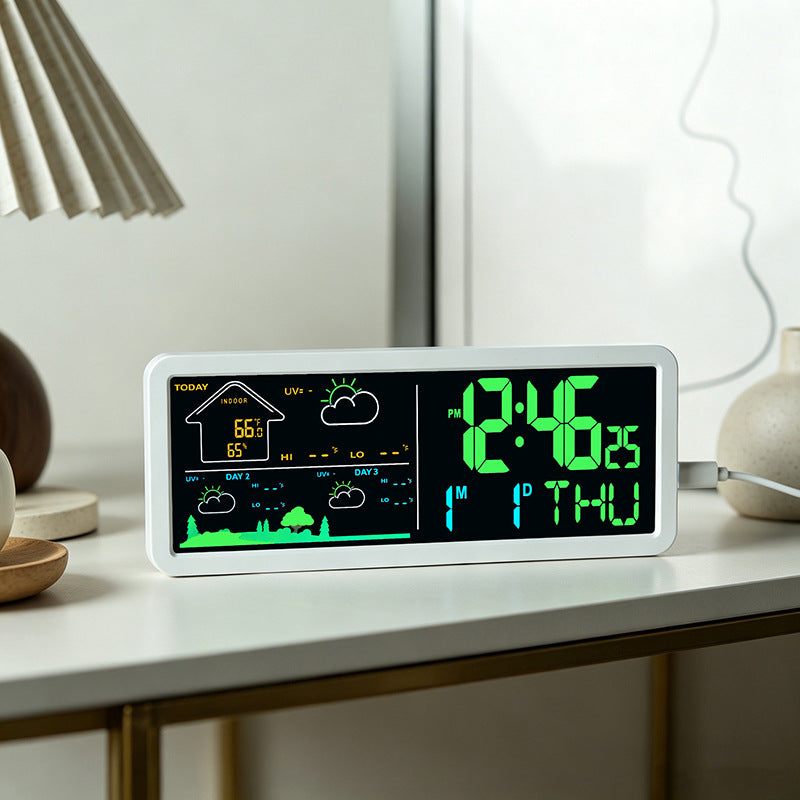 Réveil numérique multifonction avec affichage météo et hygromètre 4