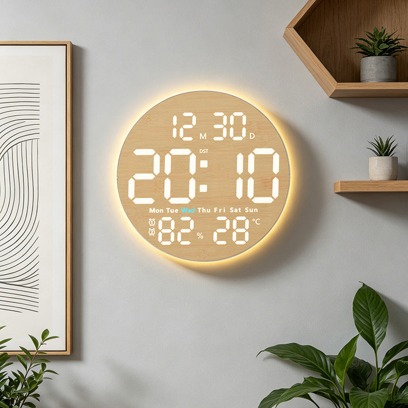 Réveil numérique pour homme design moderne en bois 1