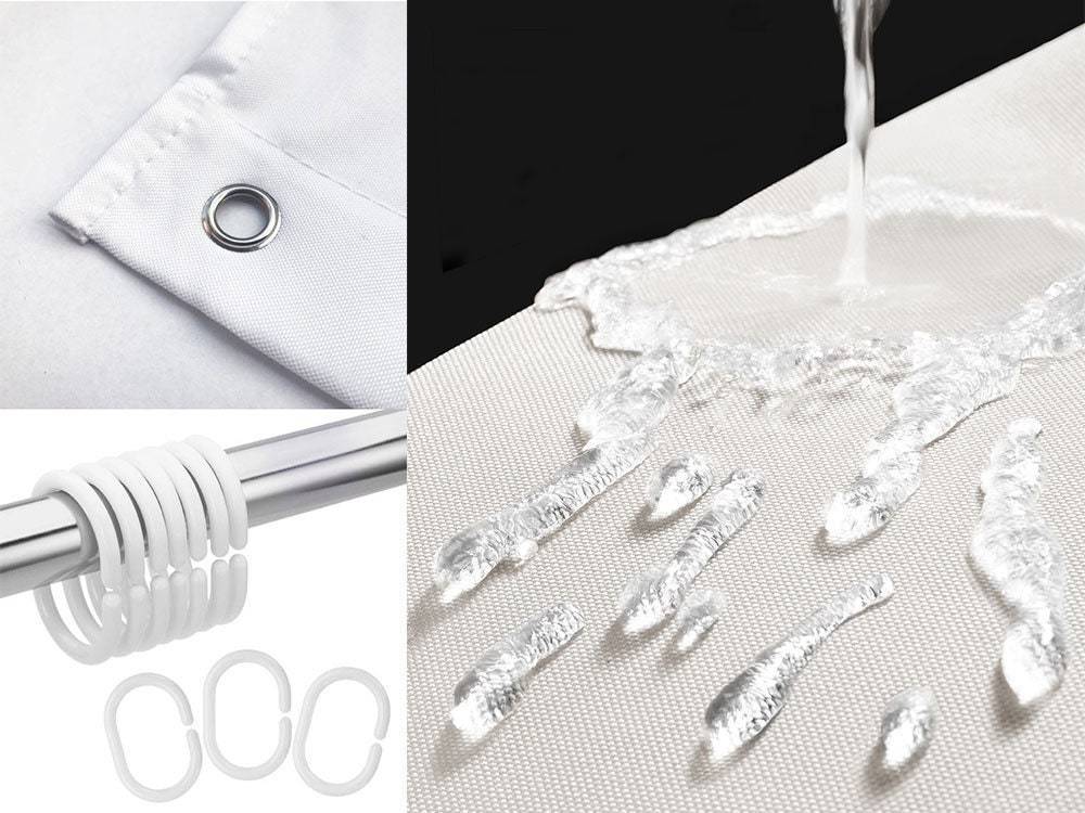 Rideau de Douche Classique en Lin Vert Clair 1