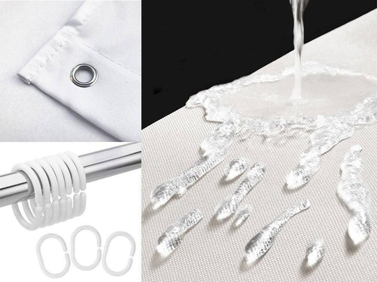 Rideau de Douche Classique en Lin Vert Clair 1