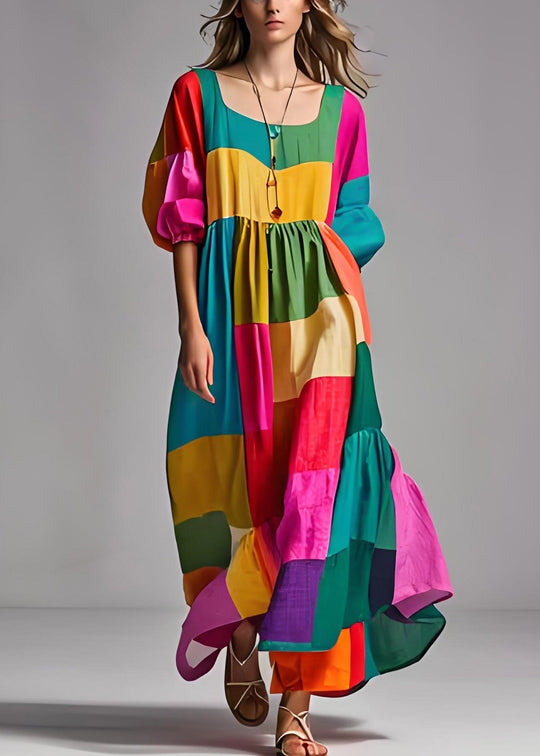 Robe Ample à Manches Bouffantes et Col en U pour Femme 1