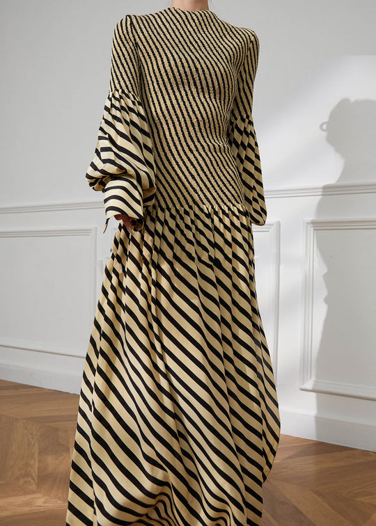 Robe Automne Col Rond Rayée Femme 1