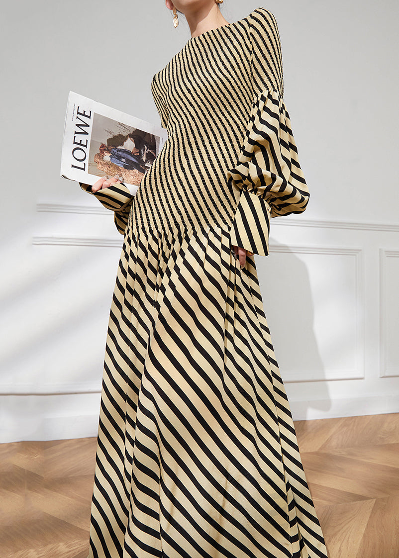 Robe Automne Col Rond Rayée Femme 2