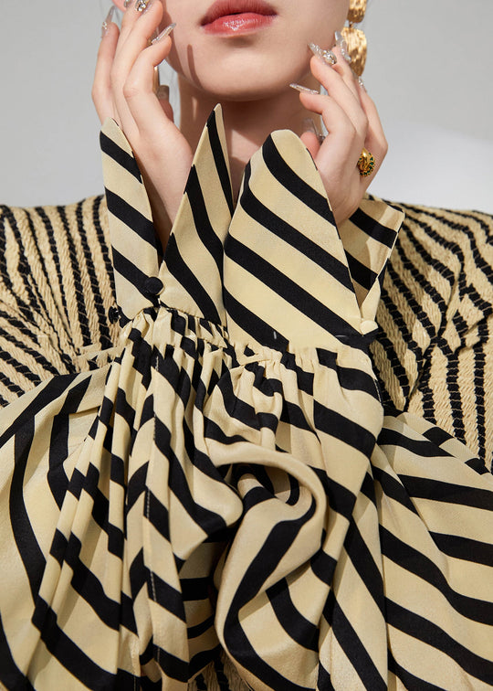 Robe Automne Col Rond Rayée Femme 4