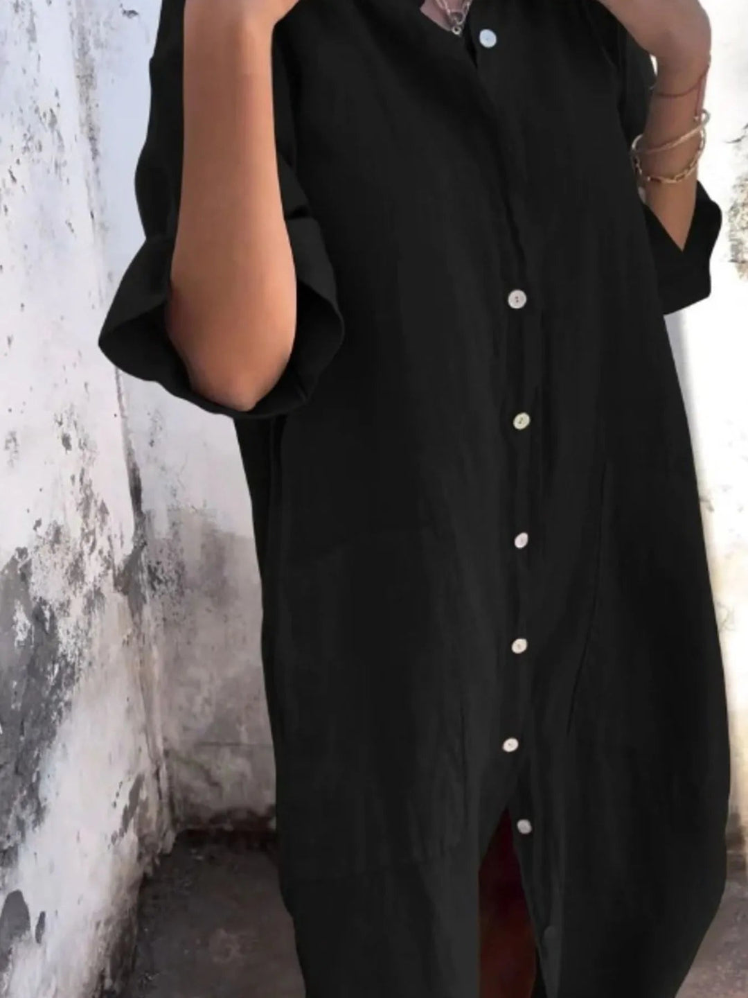 Robe Chemise Décontractée en Lin pour Femmes Grande Taille 5