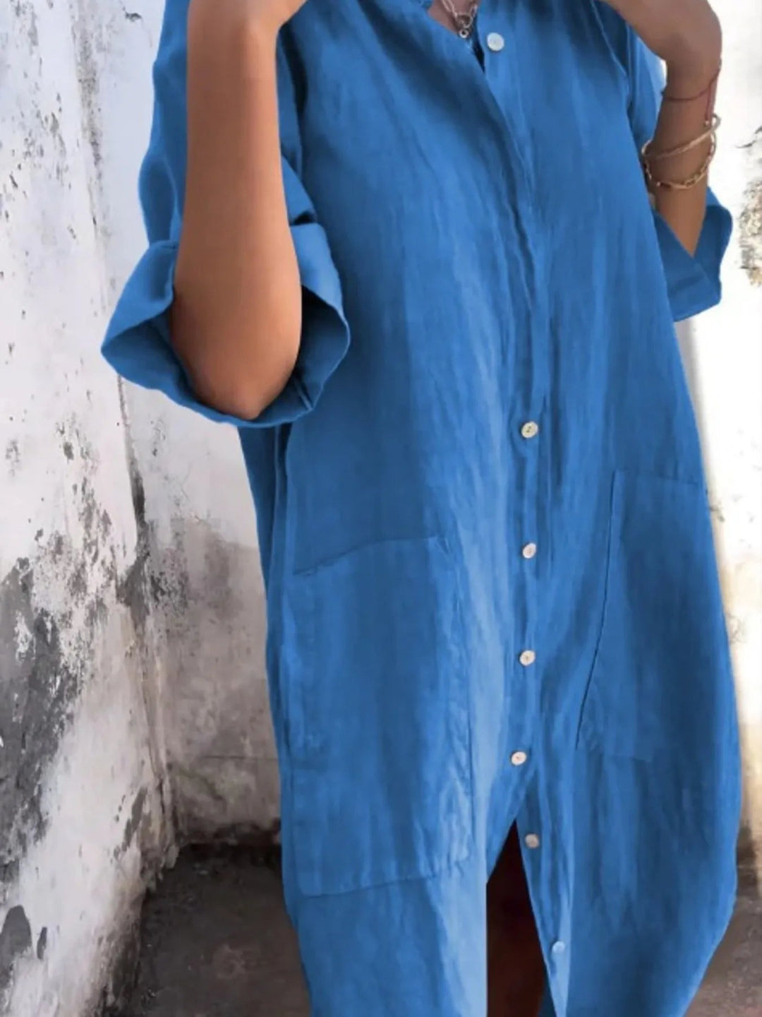 Robe Chemise Décontractée en Lin pour Femmes Grande Taille 8