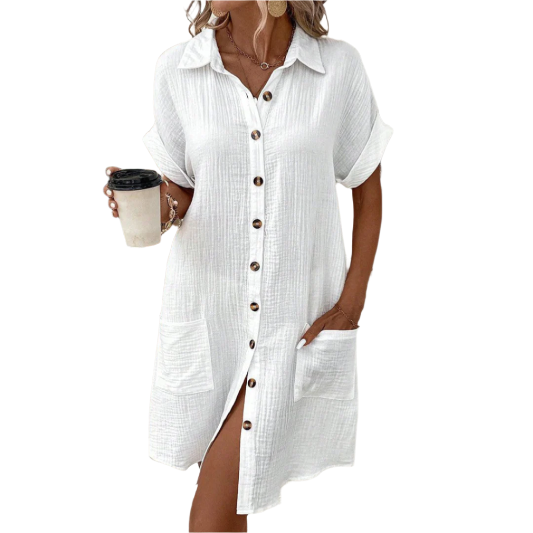Robe Chemise Moderne Femme en Tissu Léger 0