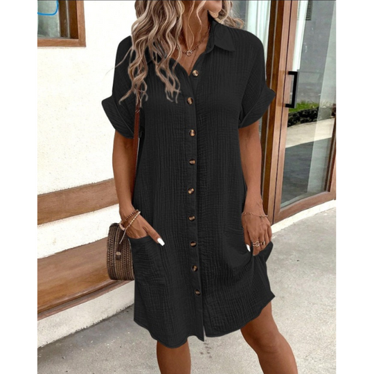 Robe Chemise Moderne Femme en Tissu Léger 5