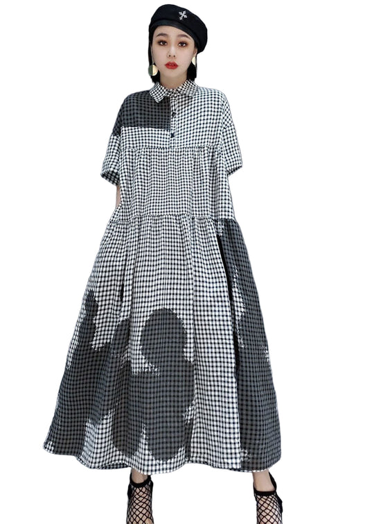 Robe Chemise à Carreaux Modernes pour Femmes 0