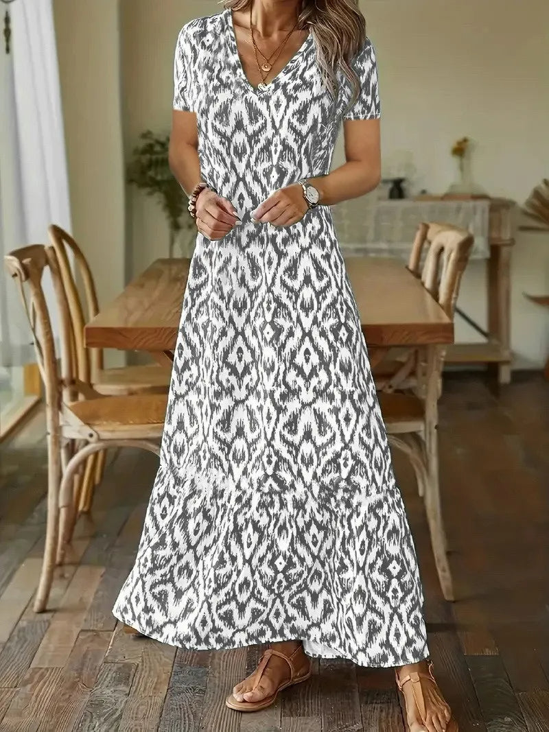Robe D'été Femme Aérée Col En V Chic 4