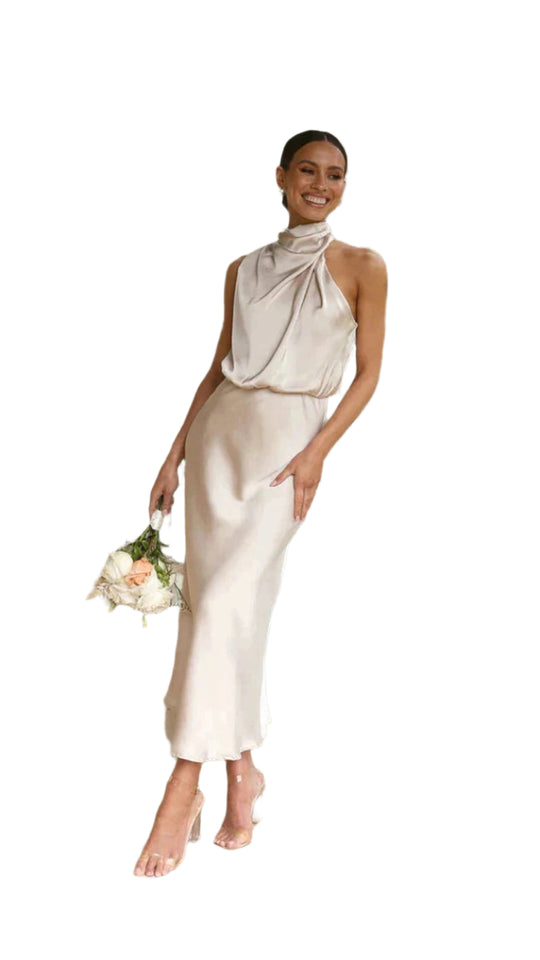 Robe Demi Satinée Élégante pour Femmes 0